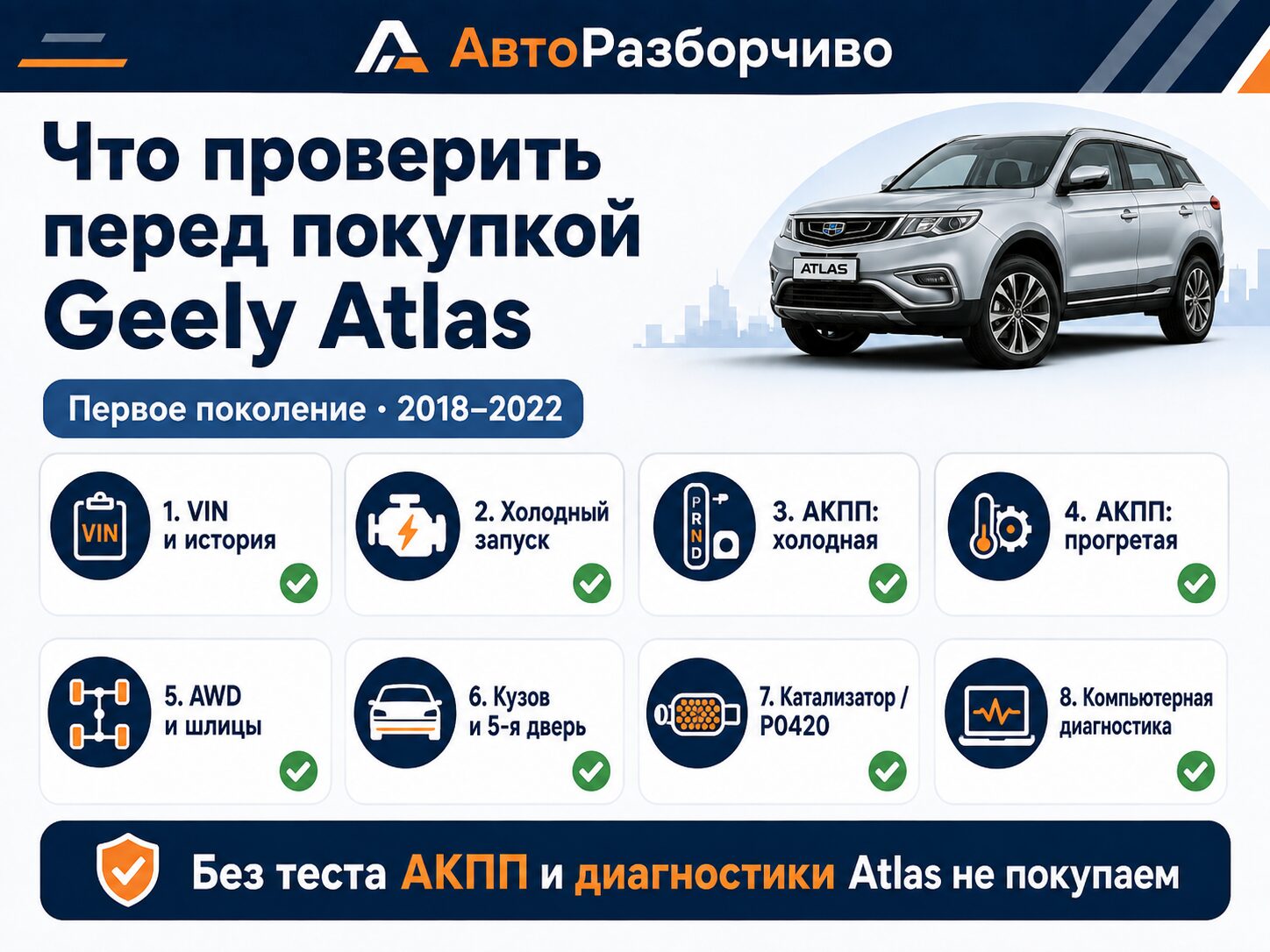 Какой Geely Atlas первого поколения лучше брать с пробегом